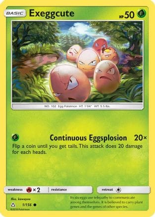 'Pokemon - 'Exeggcute 001  - Reverse Holofoil SM  Ultra Prism - Common