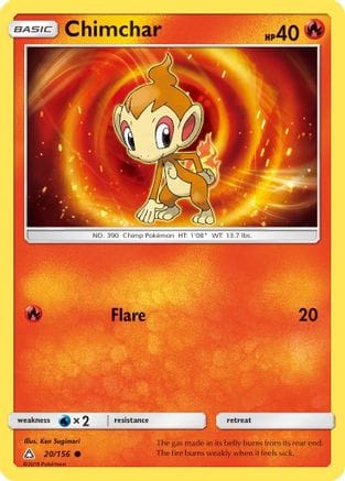 'Pokemon - 'Chimchar (20) 020/156  SM  Ultra Prism - Common