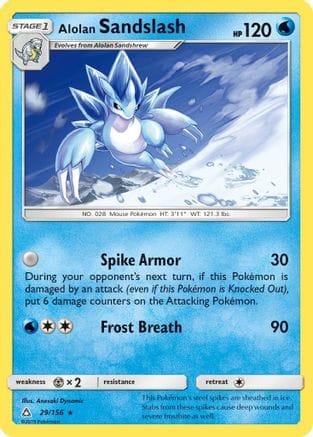 'Pokemon - 'Alolan Sandslash 029/156  - Reverse Holofoil SM  Ultra Prism - Rare