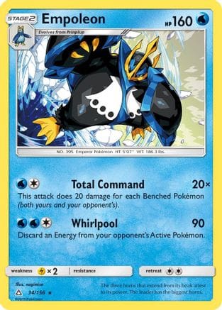 'Pokemon - 'Empoleon 034/156  SM  Ultra Prism - Rare
