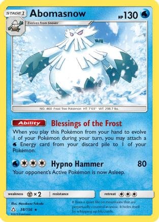 'Pokemon - 'Abomasnow 038  - Reverse Holofoil SM  Ultra Prism - Rare