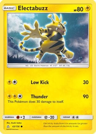 'Pokemon - 'Electabuzz 043/156  SM  Ultra Prism - Common