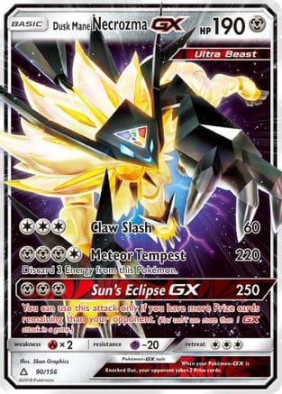 'Pokemon - 'Dusk Mane Necrozma GX 090/156  - Holofoil SM  Ultra Prism - Ultra Rare
