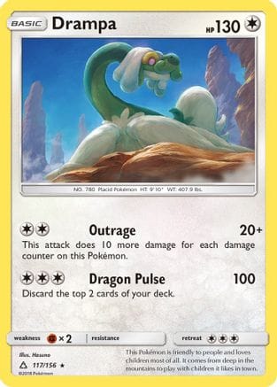 'Pokemon - 'Drampa 117  - Reverse Holofoil SM  Ultra Prism - Holo Rare