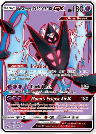'Pokemon - 'Dawn Wings Necrozma GX (Full Art) 143  - Holofoil SM  Ultra Prism - Ultra Rare