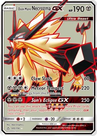 'Pokemon - 'Dusk Mane Necrozma GX (Full Art) 145  - Holofoil SM  Ultra Prism - Ultra Rare