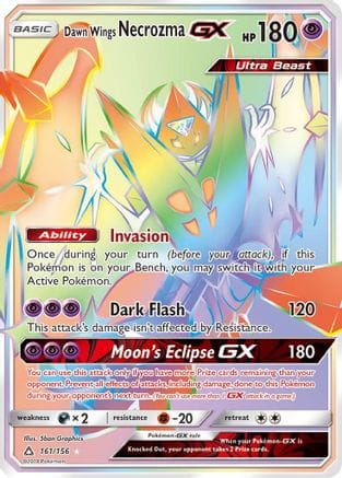 'Pokemon - 'Dawn Wings Necrozma GX (Secret Rare) 161  - Holofoil SM  Ultra Prism - Secret Rare