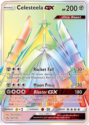'Pokemon - 'Celesteela GX (Secret Rare) 162  - Holofoil SM  Ultra Prism - Secret Rare