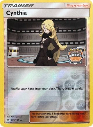 'Pokemon - 'Cynthia 119/156  - Reverse Holofoil League & Championship Cards - Promo