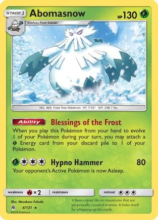 'Pokemon - 'Abomasnow 004  SM  Forbidden Light - Rare