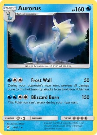 'Pokemon - 'Aurorus 028/131  - Holofoil SM  Forbidden Light - Holo Rare