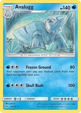 'Pokemon - 'Avalugg 030  SM  Forbidden Light - Rare