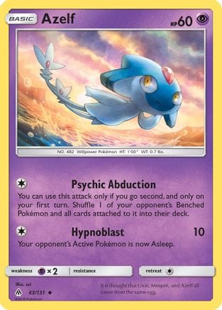 'Pokemon - 'Azelf 043/131  SM  Forbidden Light - Uncommon