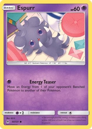 'Pokemon - 'Espurr 044/131  - Reverse Holofoil SM  Forbidden Light - Common