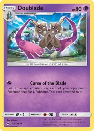 'Pokemon - 'Doublade 048  - Reverse Holofoil SM  Forbidden Light - Uncommon