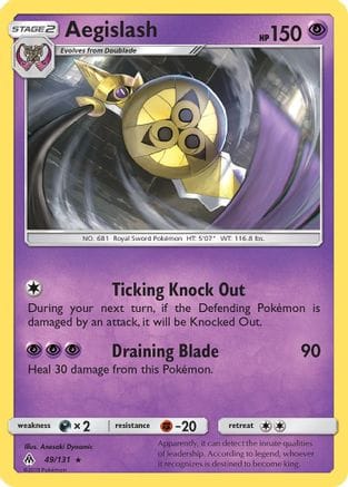 'Pokemon - 'Aegislash 049  - Reverse Holofoil SM  Forbidden Light - Rare