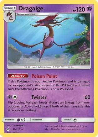 'Pokemon - 'Dragalge 053  SM  Forbidden Light - Rare