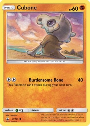 'Pokemon - 'Cubone 057/131  - Reverse Holofoil SM  Forbidden Light - Common
