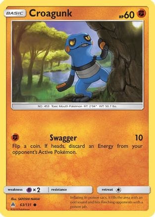 'Pokemon - 'Croagunk 063  - Reverse Holofoil SM  Forbidden Light - Common