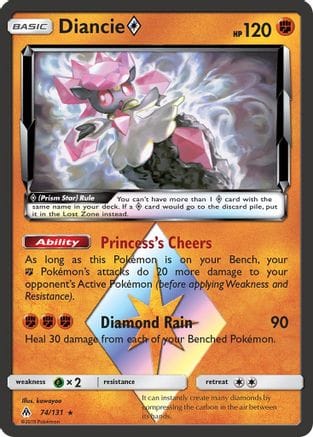 'Pokemon - 'Diancie Prism Star 074/131  - Holofoil SM  Forbidden Light - Prism Rare