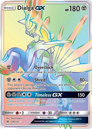 'Pokemon - 'Dialga GX (Secret) 138  - Holofoil SM  Forbidden Light - Secret Rare