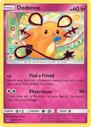 'Pokemon - 'Dedenne 088/131  - Reverse Holofoil SM  Forbidden Light - Uncommon