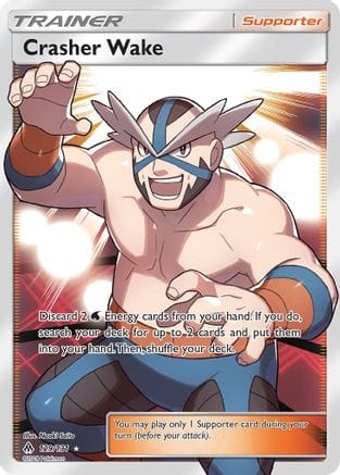 'Pokemon - 'Crasher Wake (Full Art) 129  - Holofoil SM  Forbidden Light - Ultra Rare