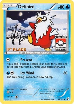 'Pokemon - 'Delibird 038/149  - Reverse Holofoil League & Championship Cards - Promo