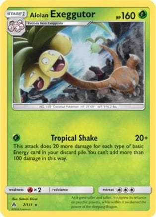'Pokemon - 'Alolan Exeggutor 002/131  - Holofoil Deck Exclusives - Rare