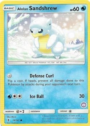 'Pokemon - 'Alolan Sandshrew (29) 019  SM Trainer Kit Alolan Sandslash & Alolan Ninetales - Common