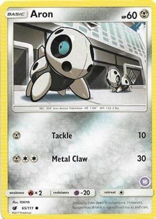 'Pokemon - 'Aron (18) 065  SM Trainer Kit Alolan Sandslash & Alolan Ninetales - Common