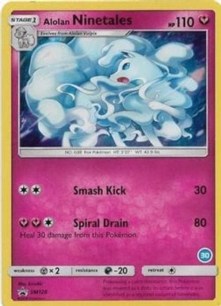 'Pokemon - 'Alolan Ninetales (30) SM128  - Holofoil SM Trainer Kit Alolan Sandslash & Alolan Ninetales - Promo