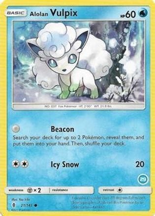 'Pokemon - 'Alolan Vulpix (29) 021  SM Trainer Kit Alolan Sandslash & Alolan Ninetales - Common