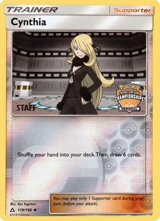 'Pokemon - 'Cynthia 119/156  - Reverse Holofoil League & Championship Cards - Promo