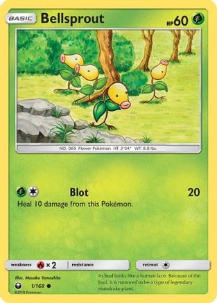 'Pokemon - 'Bellsprout 001/168  - Reverse Holofoil SM  Celestial Storm - Common