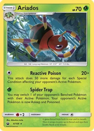 'Pokemon - 'Ariados 006  - Reverse Holofoil SM  Celestial Storm - Holo Rare