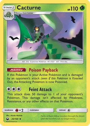 'Pokemon - 'Cacturne 020  SM  Celestial Storm - Uncommon