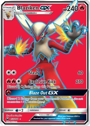 'Pokemon - 'Blaziken GX (Full Art) 153  - Holofoil SM  Celestial Storm - Ultra Rare