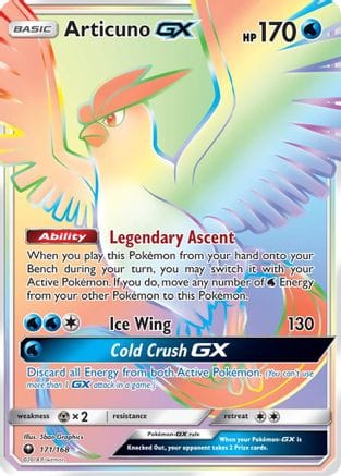 'Pokemon - 'Articuno GX (Secret) 171  - Holofoil SM  Celestial Storm - Secret Rare