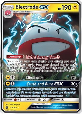 'Pokemon - 'Electrode GX 048/168  - Holofoil SM  Celestial Storm - Ultra Rare