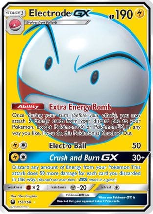 'Pokemon - 'Electrode GX (Full Art) 155  - Holofoil SM  Celestial Storm - Ultra Rare