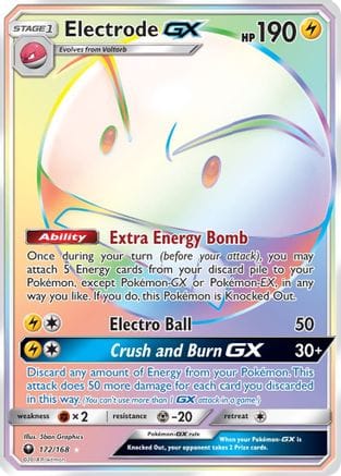 'Pokemon - 'Electrode GX (Secret) 172  - Holofoil SM  Celestial Storm - Secret Rare