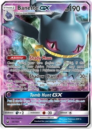 'Pokemon - 'Banette GX 066/168  - Holofoil SM  Celestial Storm - Ultra Rare