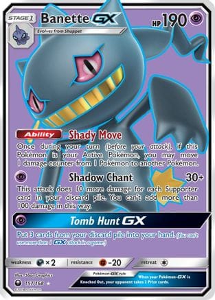 'Pokemon - 'Banette GX (Full Art) 157  - Holofoil SM  Celestial Storm - Ultra Rare
