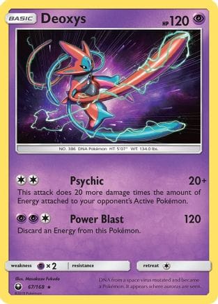 'Pokemon - 'Deoxys (67) 067/168  - Holofoil SM  Celestial Storm - Holo Rare