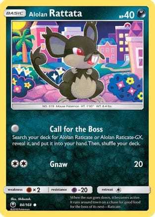 'Pokemon - 'Alolan Rattata 084/168  SM  Celestial Storm - Common