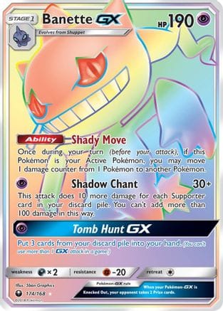 'Pokemon - 'Banette GX (Secret) 174  - Holofoil SM  Celestial Storm - Secret Rare