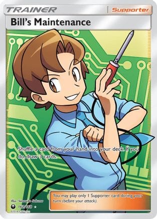 'Pokemon - 'Bill's Maintenance (Full Art) 162  - Holofoil SM  Celestial Storm - Ultra Rare