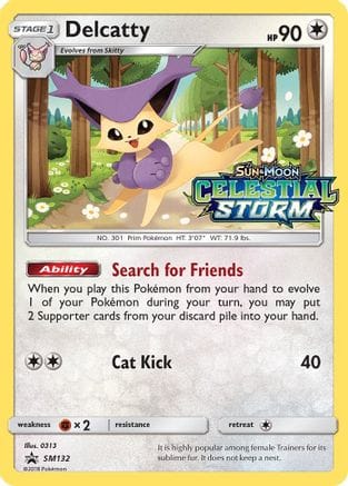 'Pokemon - 'Delcatty SM132  - Holofoil SM Promos - Promo