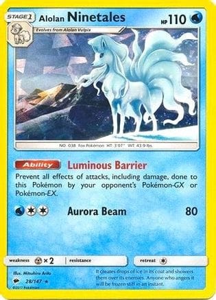 'Pokemon - 'Alolan Ninetales 028/147  - Holofoil Deck Exclusives - Holo Rare